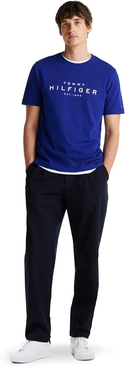 Tommy Hilfiger Men's Short Sleeve Cotton Graphic T-Shirts with Printed Logo, Also Available in Big & Tall