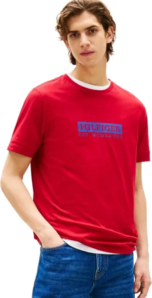 Tommy Hilfiger Men's Short Sleeve Cotton Graphic T-Shirts with Printed Logo, Also Available in Big & Tall