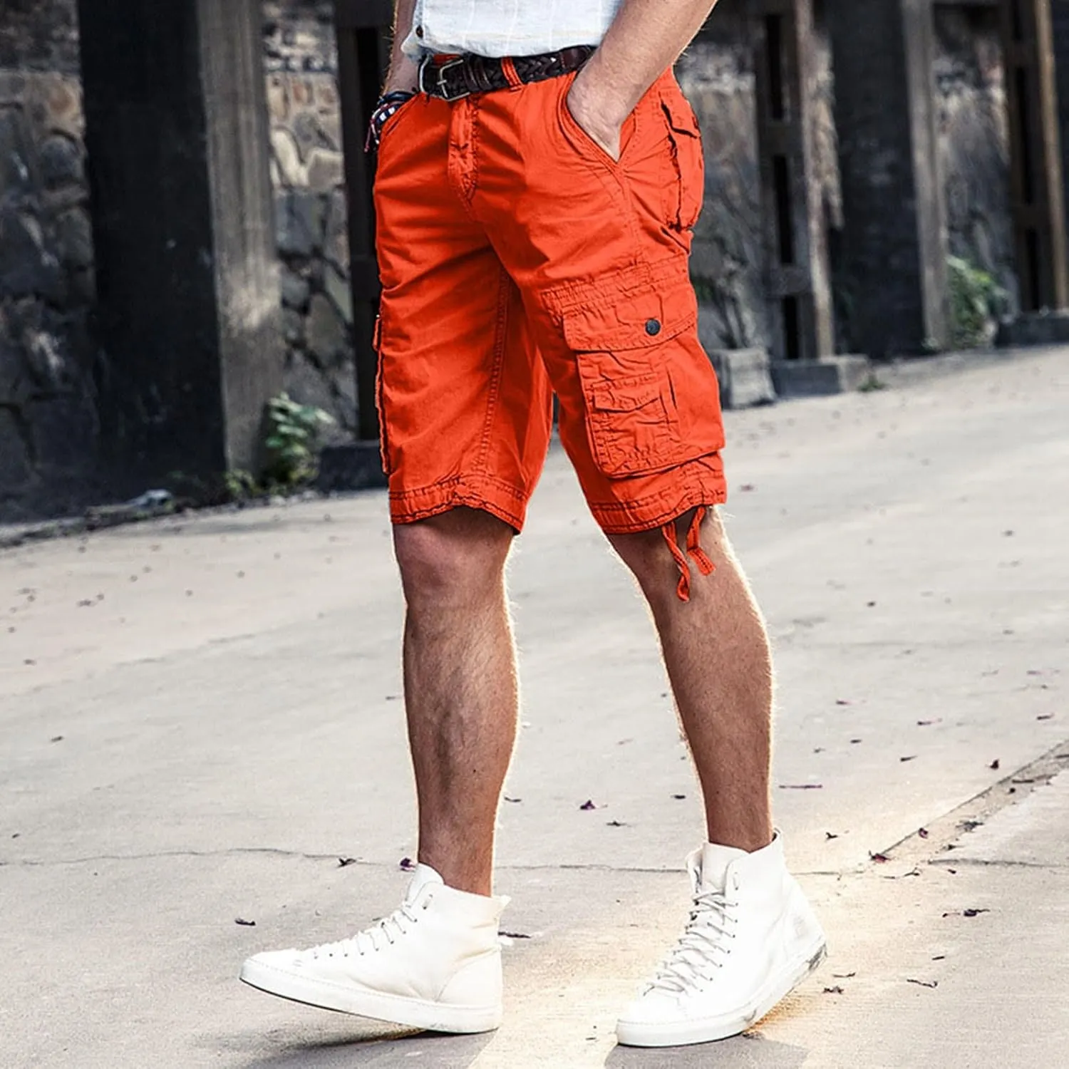 TUQIDEWU Mens Cargo Shorts, Tactical Shorts for Men Waterproof Breathable Hiking Fishing Short Pants with Pockets,not Belt