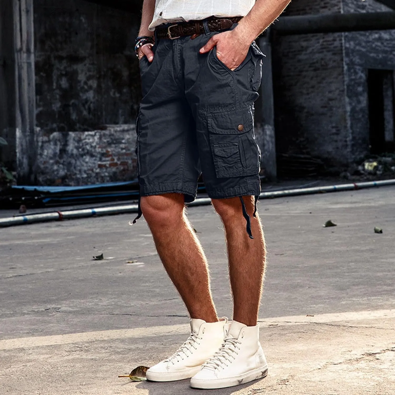 TUQIDEWU Mens Cargo Shorts, Tactical Shorts for Men Waterproof Breathable Hiking Fishing Short Pants with Pockets,not Belt