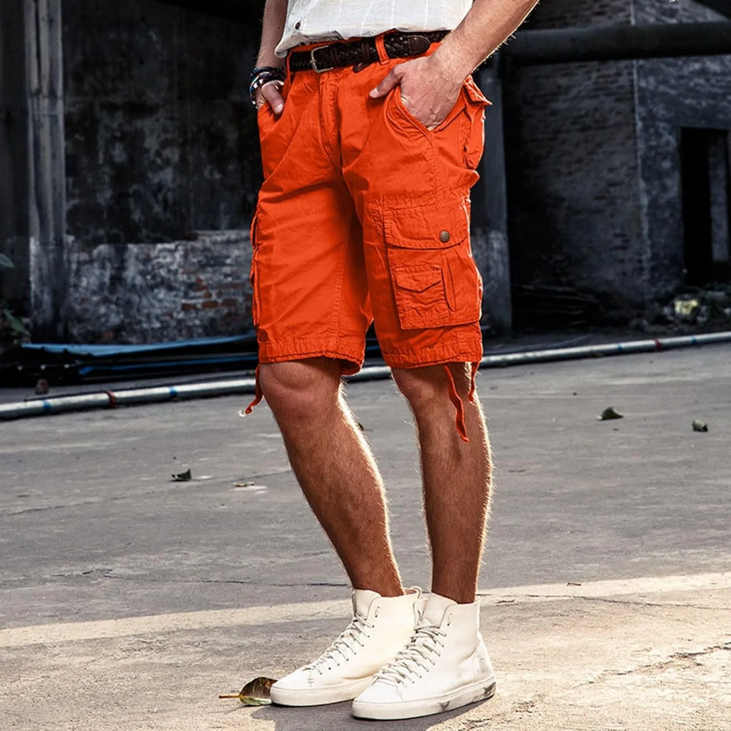 TUQIDEWU Mens Cargo Shorts, Tactical Shorts for Men Waterproof Breathable Hiking Fishing Short Pants with Pockets,not Belt