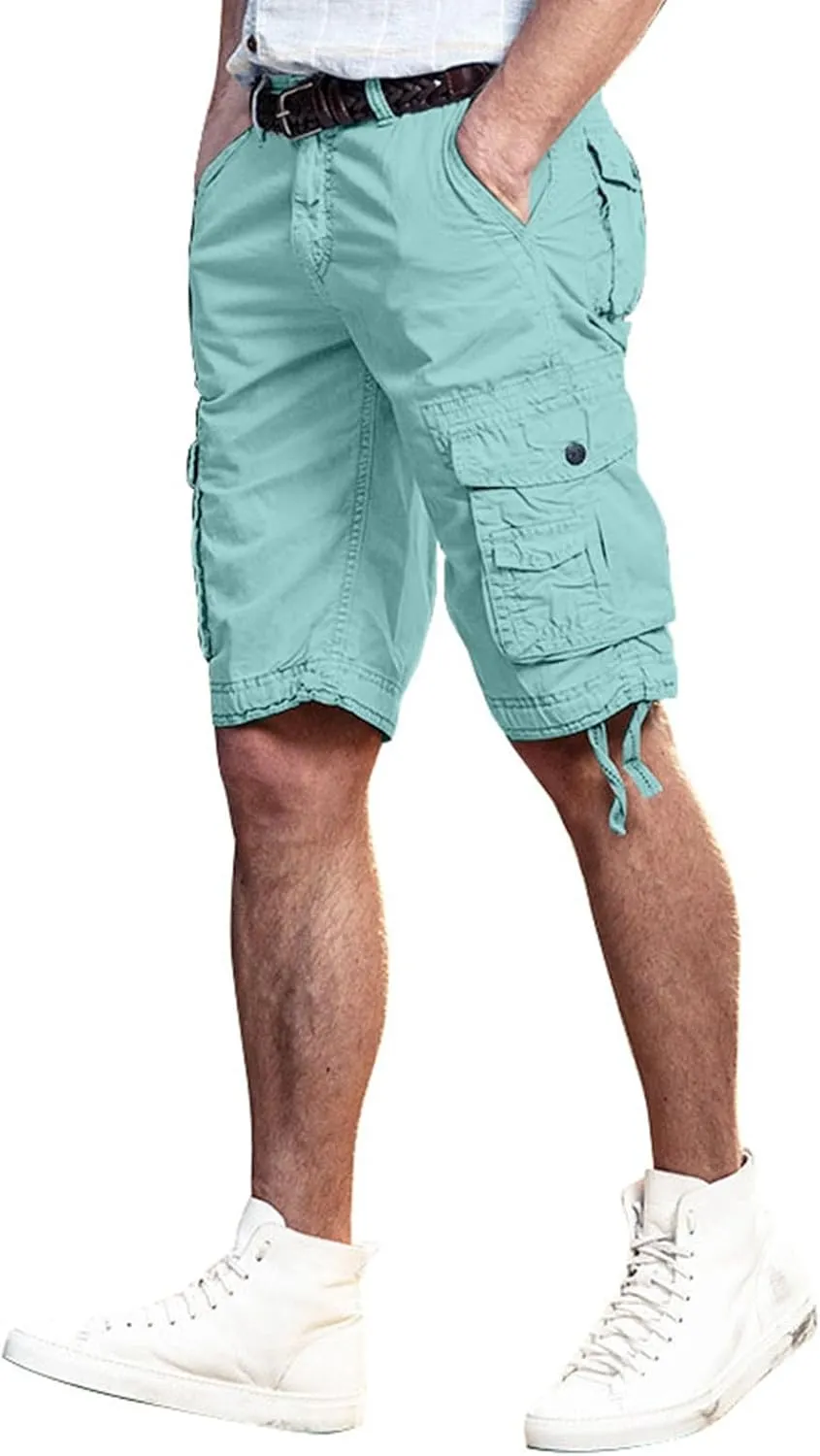 TUQIDEWU Mens Cargo Shorts, Tactical Shorts for Men Waterproof Breathable Hiking Fishing Short Pants with Pockets,not Belt