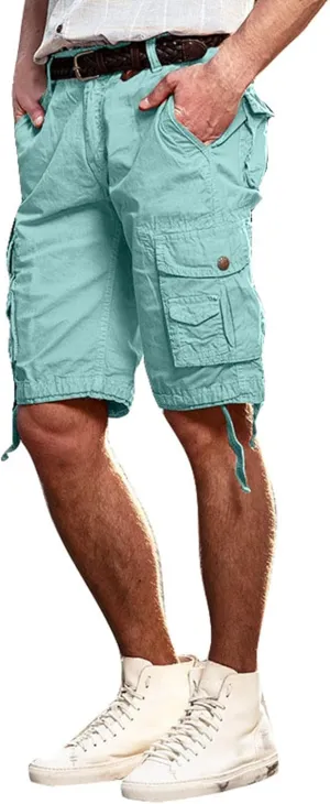 TUQIDEWU Mens Cargo Shorts, Tactical Shorts for Men Waterproof Breathable Hiking Fishing Short Pants with Pockets,not Belt