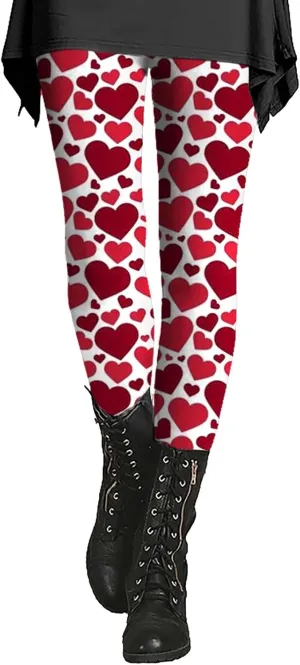 Valentines Plus Size Leggings for Women Valentine Tights Plus Size Love Heart Pattern Tights Plus Size