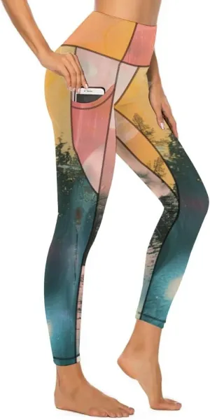 View Print High Waist Yoga Pants Tummy Control Yoga Pants Winter Leggings High Compression Stretch Women