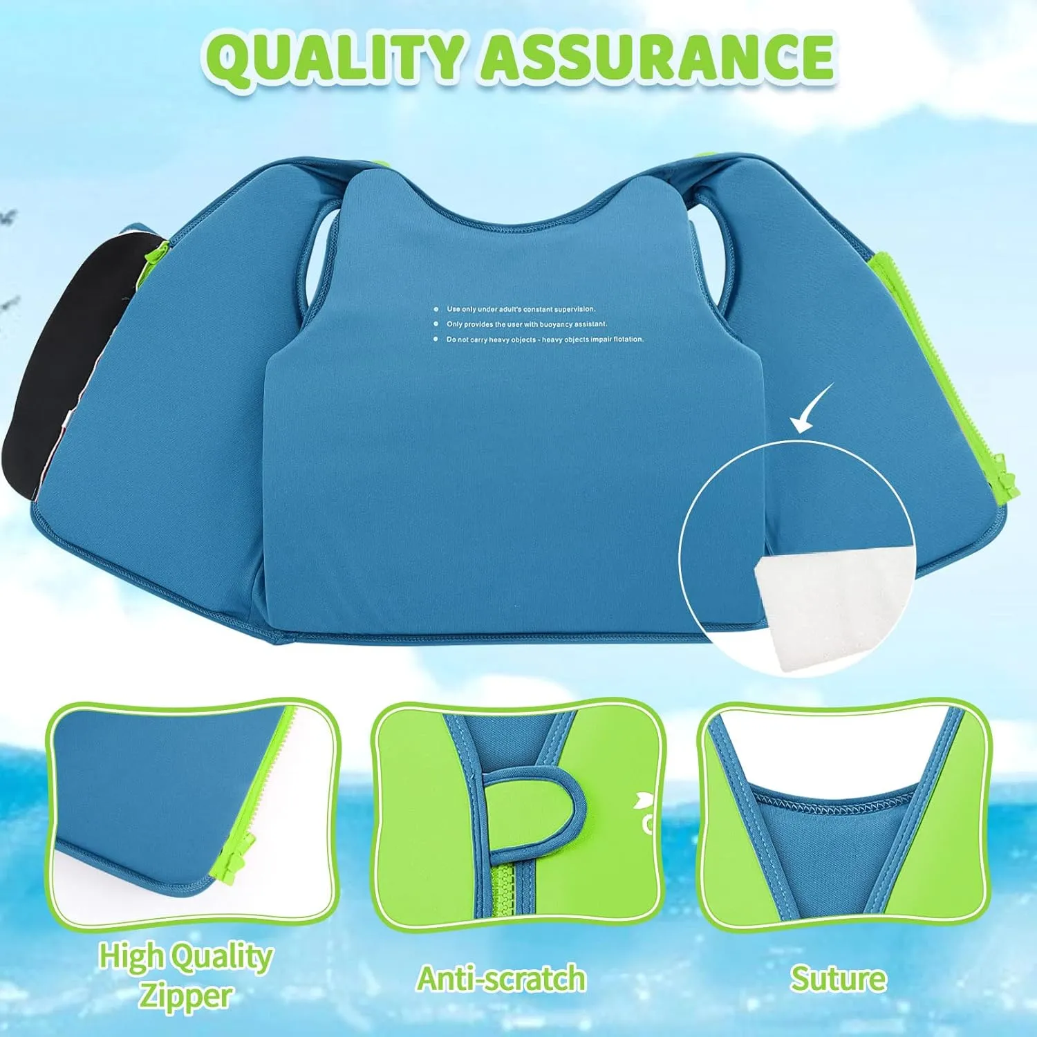 Vine Kids Swim Vest Toddler Learn to Swim Floatation Jackets Training Vest for Boys Girls