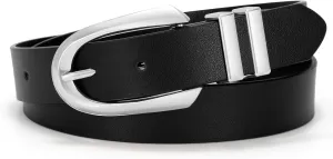 VONMELLI Women's Leather Belts For Jeans Dresses Pants Fashion Ladies Waist Belt with Gold Buckle
