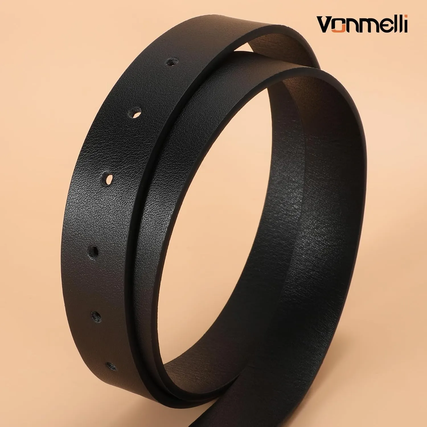 VONMELLI Women's Leather Belts For Jeans Dresses Pants Fashion Ladies Waist Belt with Gold Buckle