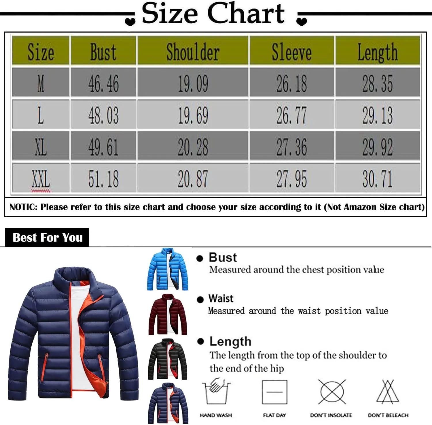 WENKOMG1 Mens Puffer Jacket Long Sleeve Lightweight Packable Outdoor Down Jacket Winter Fall Turtleneck Outerwear Coat