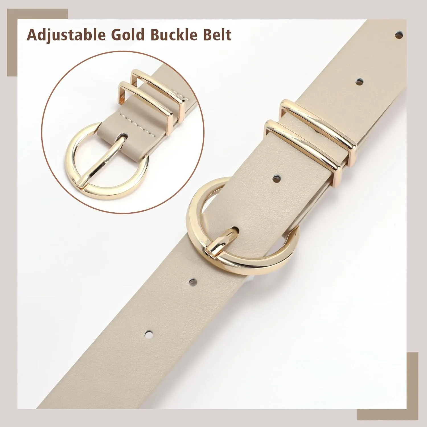 WHIPPY Women Leather Belt Fashion Design belt Gold Buckle Ladies Belt for Jeans Pants Dresses