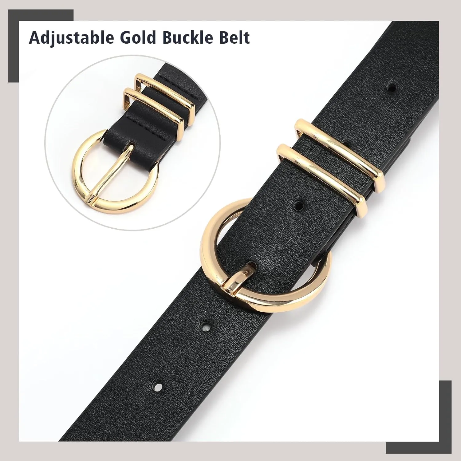 WHIPPY Women Leather Belt Fashion Design belt Gold Buckle Ladies Belt for Jeans Pants Dresses