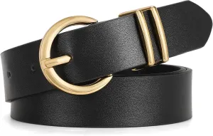 WHIPPY Women Leather Belt Fashion Design belt Gold Buckle Ladies Belt for Jeans Pants Dresses