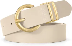 WHIPPY Women Leather Belt Fashion Design belt Gold Buckle Ladies Belt for Jeans Pants Dresses