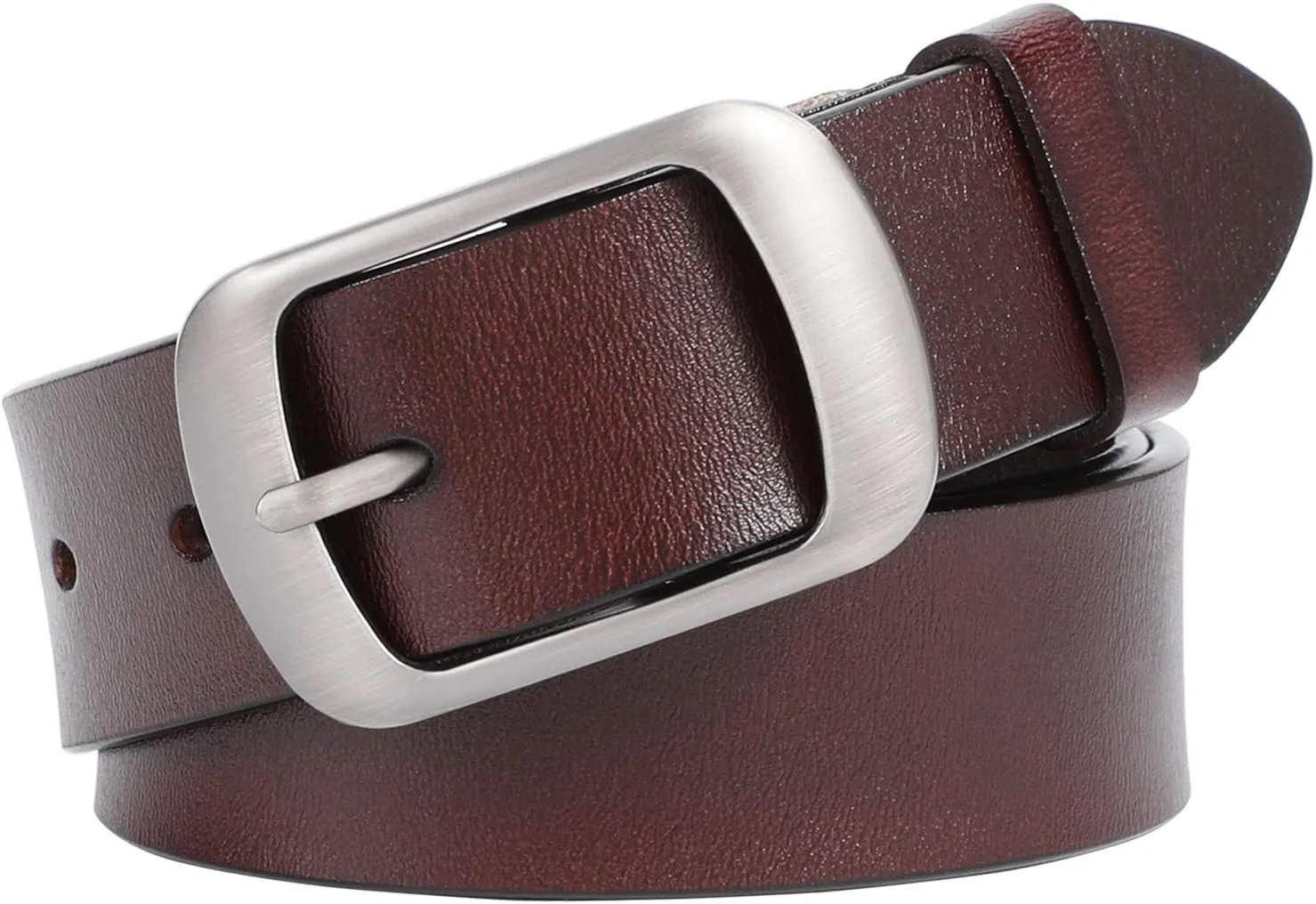 WHIPPY Women Leather Belts for Jeans Pants Fashion Dress Belt for Women with Solid Pin Buckle