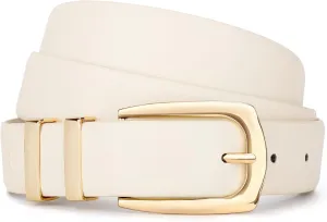WHIPPY Women's Leather Belts for Jeans Pants Fashion Ladies Belt Gold Buckle Belts for Women
