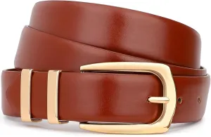 WHIPPY Women's Leather Belts for Jeans Pants Fashion Ladies Belt Gold Buckle Belts for Women