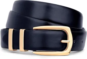 WHIPPY Women's Leather Belts for Jeans Pants Fashion Ladies Belt Gold Buckle Belts for Women