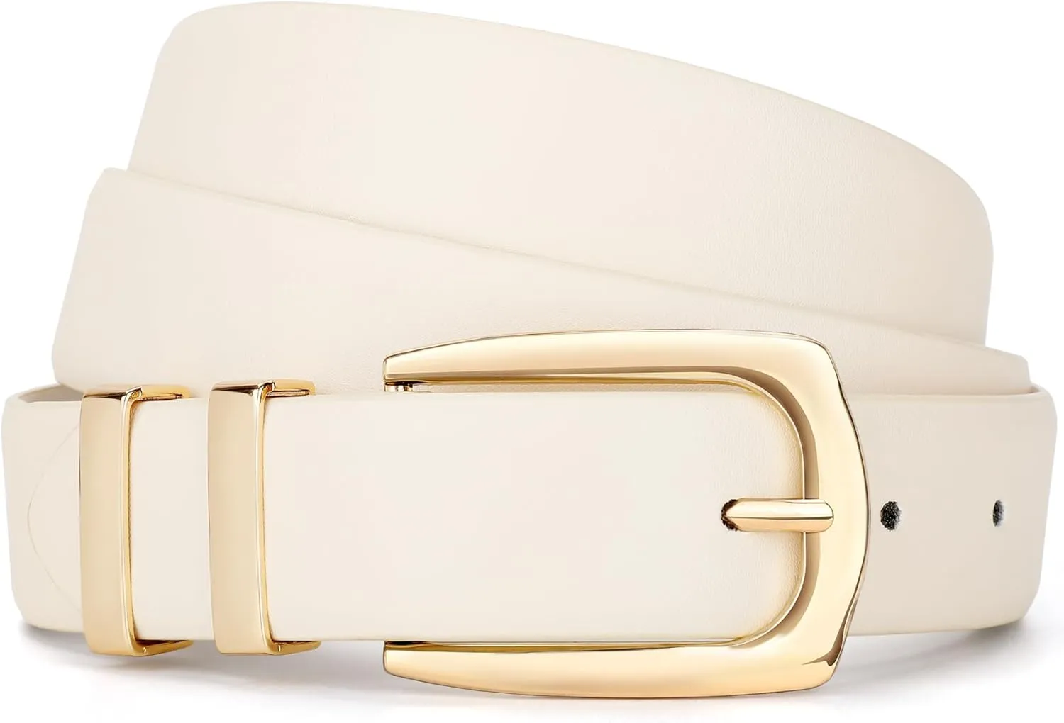 WHIPPY Women's Leather Belts for Jeans Pants Fashion Ladies Belt Gold Buckle Belts for Women