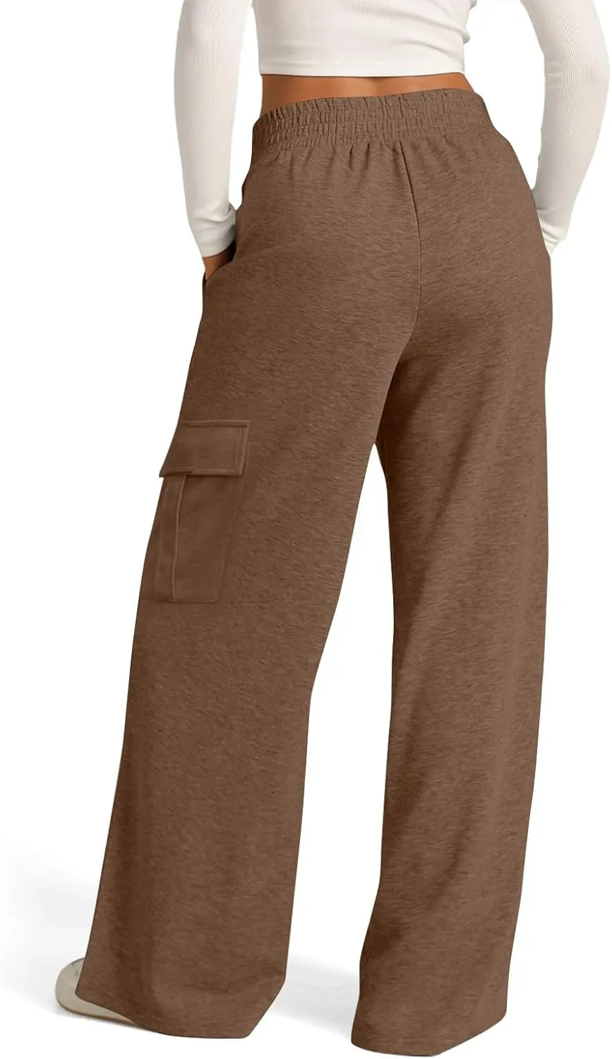 Wide Leg Sweatpants for Women Premium Dressy Soft Comfy Baggy Sweatpants V Crossover Athleisure Loose Sweatpants