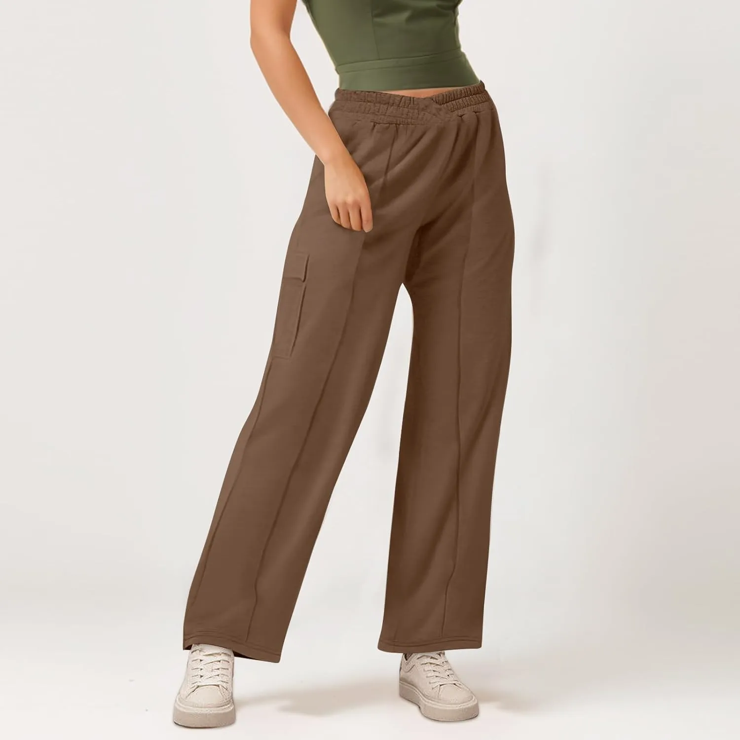 Wide Leg Sweatpants for Women Premium Dressy Soft Comfy Baggy Sweatpants V Crossover Athleisure Loose Sweatpants