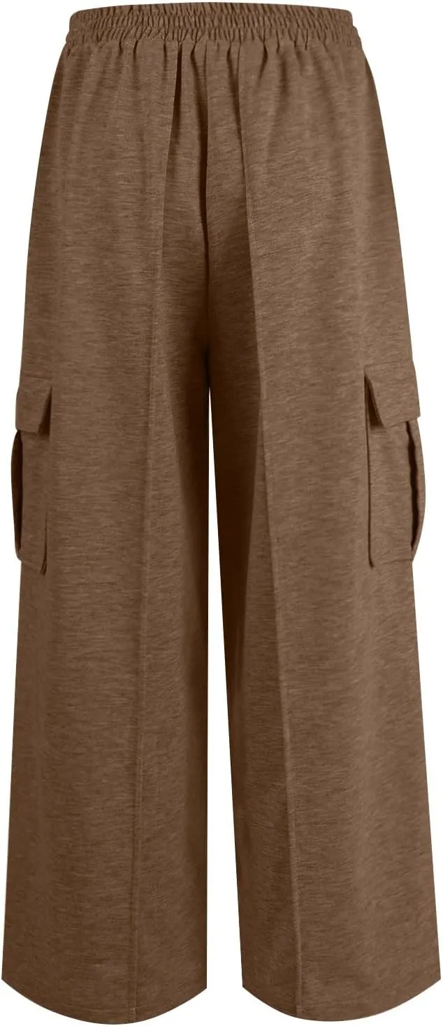 Wide Leg Sweatpants for Women Premium Dressy Soft Comfy Baggy Sweatpants V Crossover Athleisure Loose Sweatpants