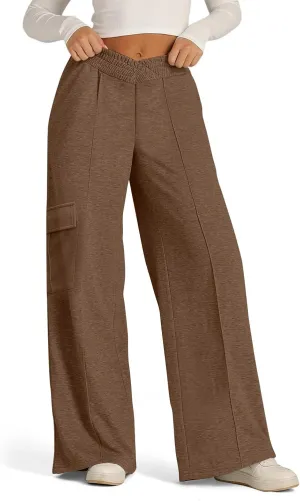 Wide Leg Sweatpants for Women Premium Dressy Soft Comfy Baggy Sweatpants V Crossover Athleisure Loose Sweatpants