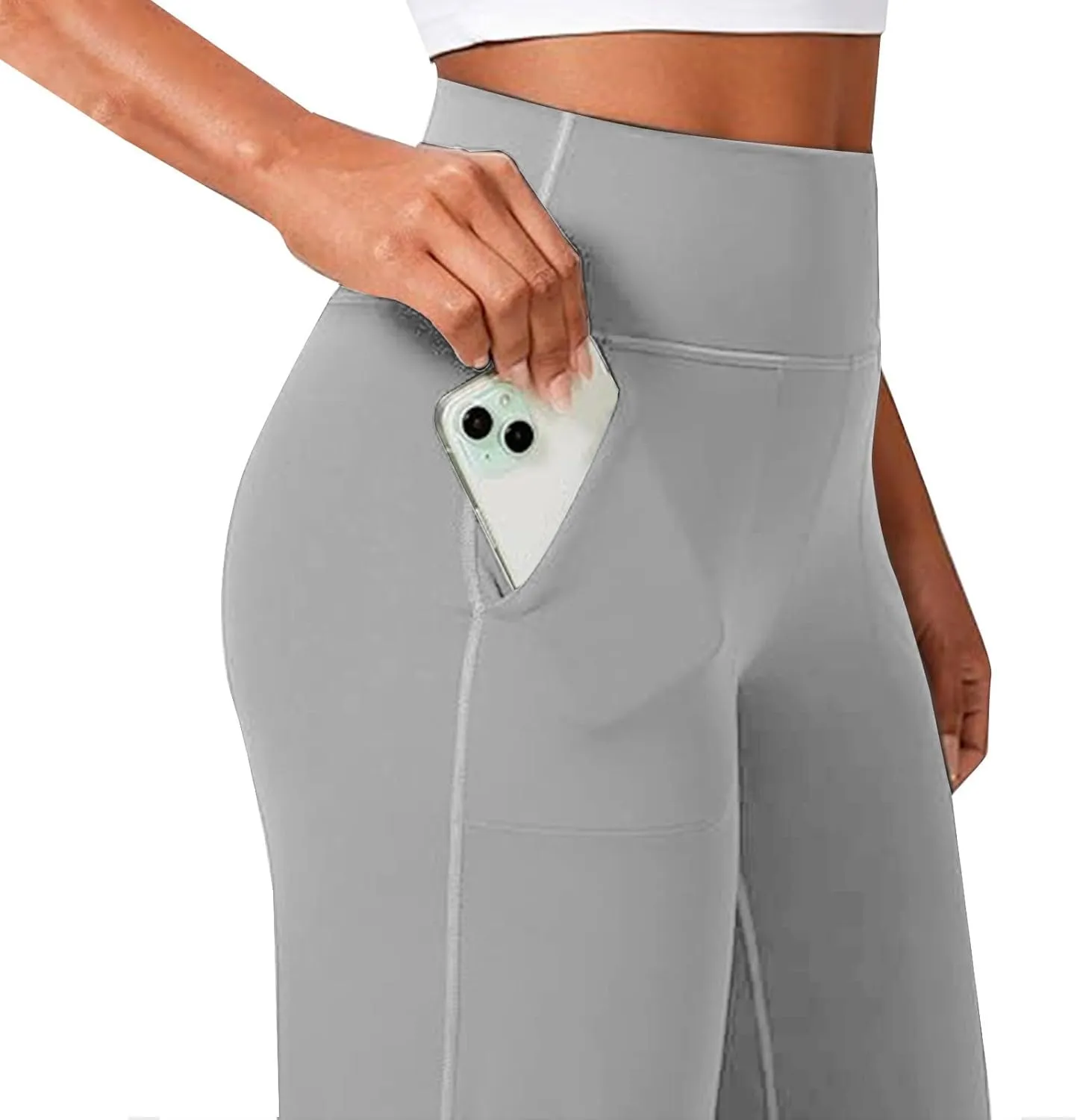 Wide Leg Yoga Pants for Women High Waist Straight Leg Trouser Stretch Lounge Pants Baggy Sweatpants with Pockets