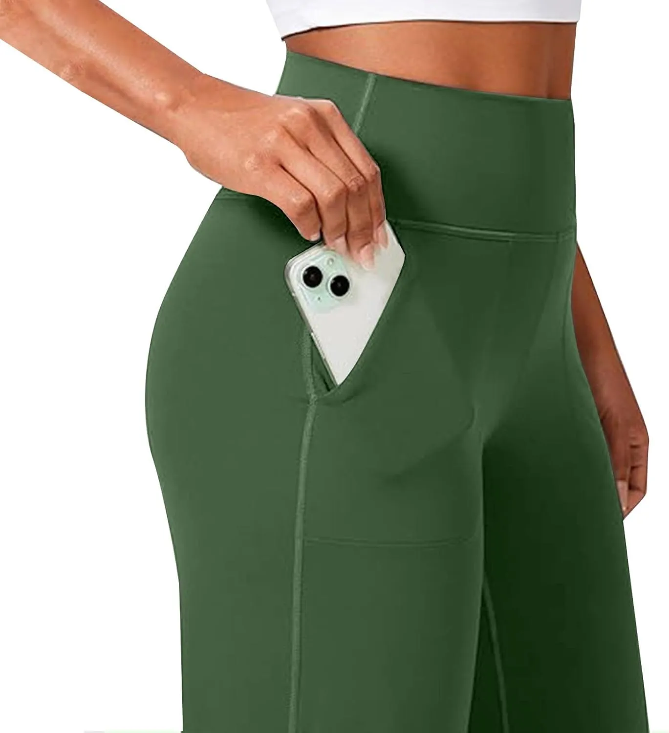 Wide Leg Yoga Pants for Women High Waist Straight Leg Trouser Stretch Lounge Pants Baggy Sweatpants with Pockets