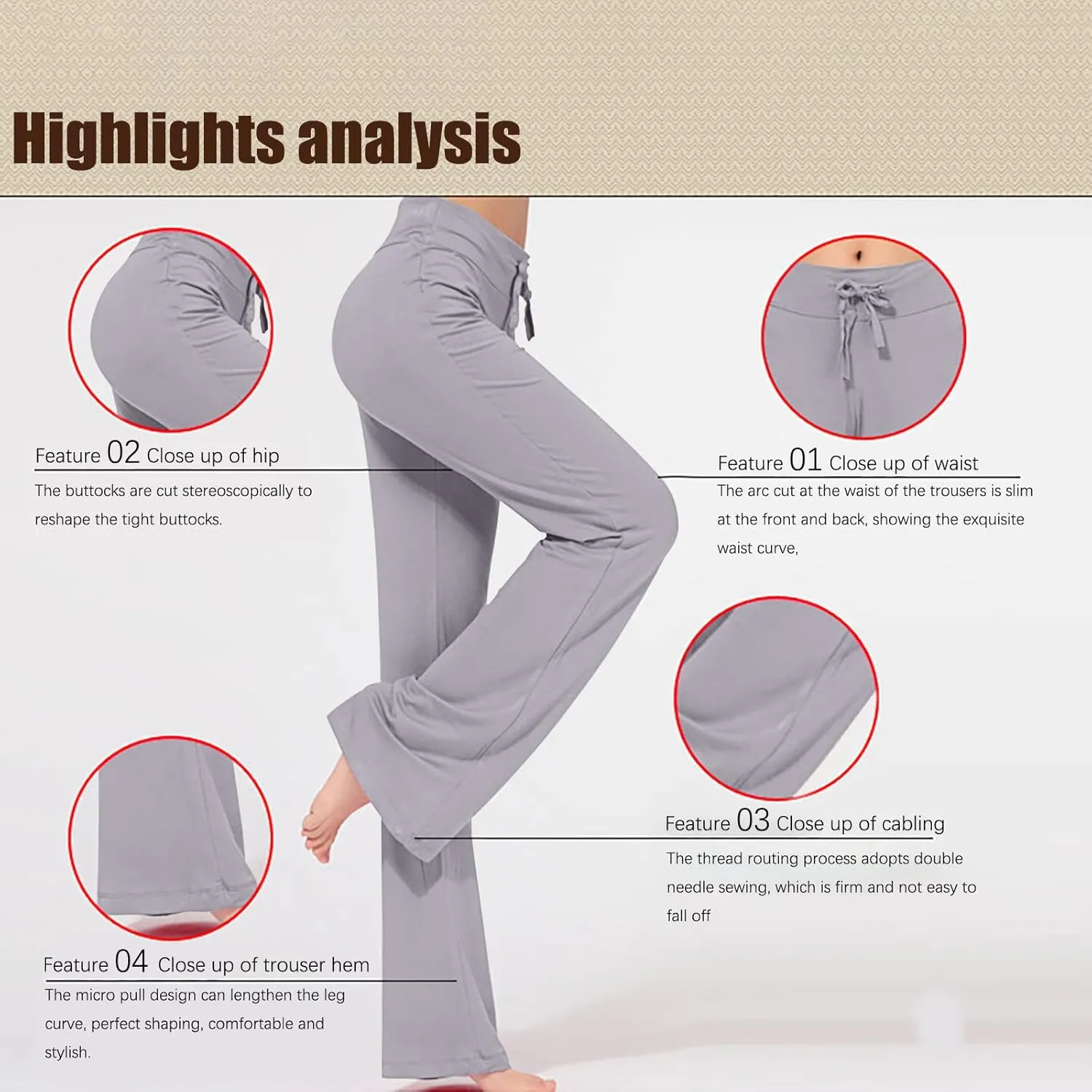 Wide Leg Yoga Pants for Women High Waisted Bootcut Leggings Comfy Flare Lounge Pants Casual Loose Yoga Leggings