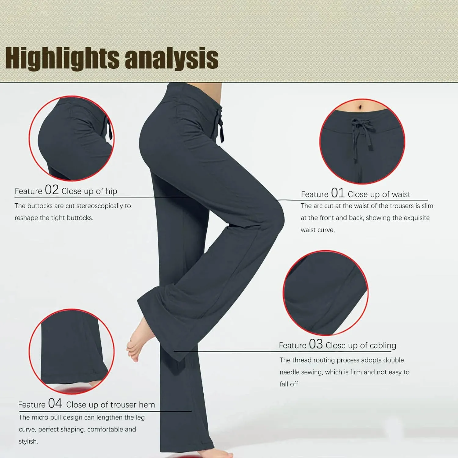 Wide Leg Yoga Pants for Women High Waisted Bootcut Leggings Comfy Flare Lounge Pants Casual Loose Yoga Leggings