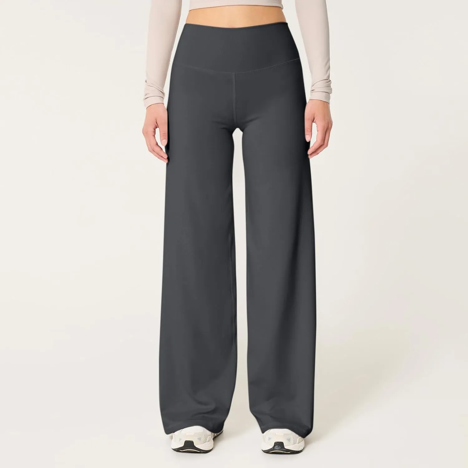 Wide Leg Yoga Pants Women Stretch High Waisted Petite Yoga Pants Casual Trouser Style Yoga Pants Loose Straight Leg