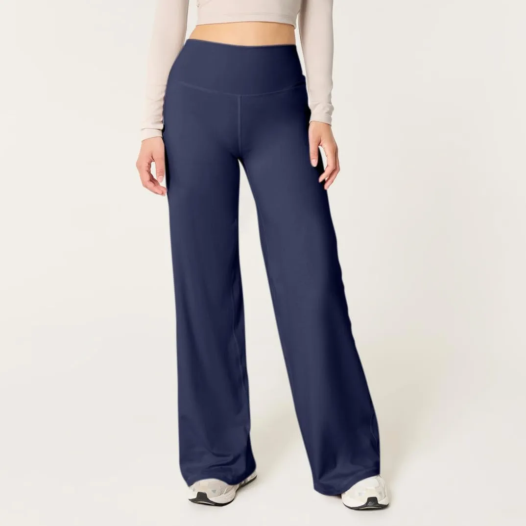 Wide Leg Yoga Pants Women Stretch High Waisted Petite Yoga Pants Casual Trouser Style Yoga Pants Loose Straight Leg