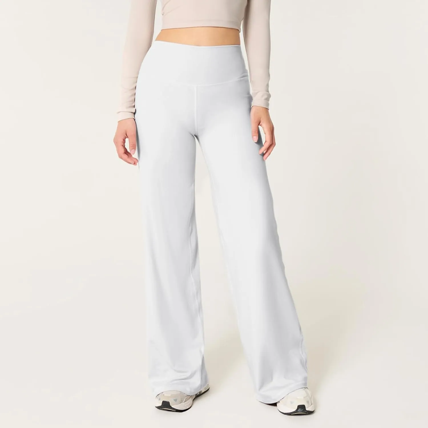Wide Leg Yoga Pants Women Stretch High Waisted Petite Yoga Pants Casual Trouser Style Yoga Pants Loose Straight Leg