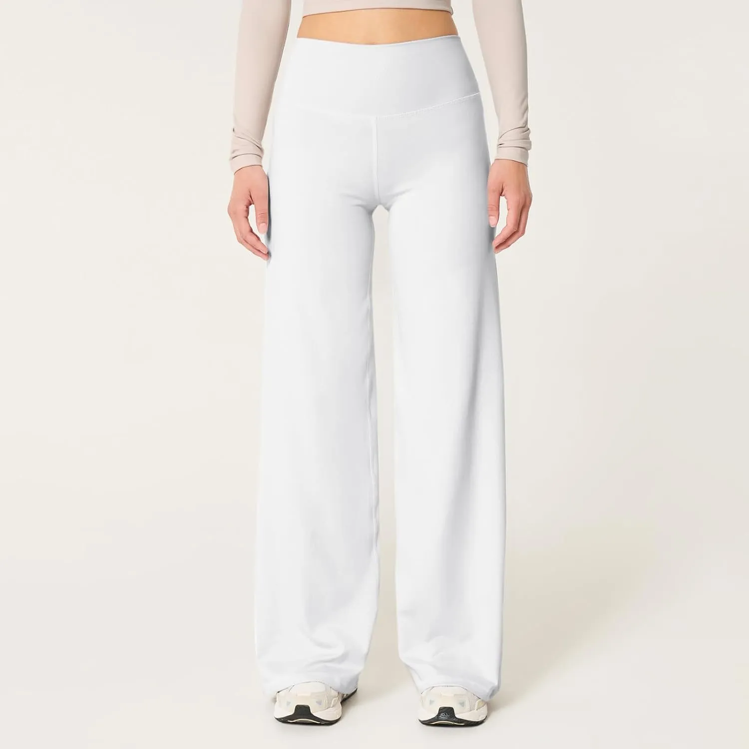 Wide Leg Yoga Pants Women Stretch High Waisted Petite Yoga Pants Casual Trouser Style Yoga Pants Loose Straight Leg