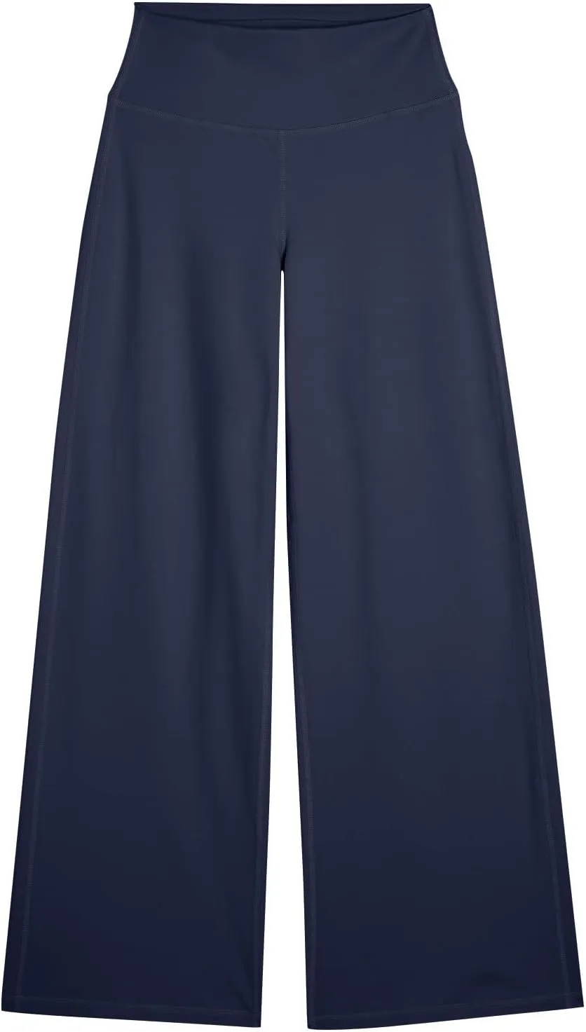 Wide Leg Yoga Pants Women Stretch High Waisted Petite Yoga Pants Casual Trouser Style Yoga Pants Loose Straight Leg