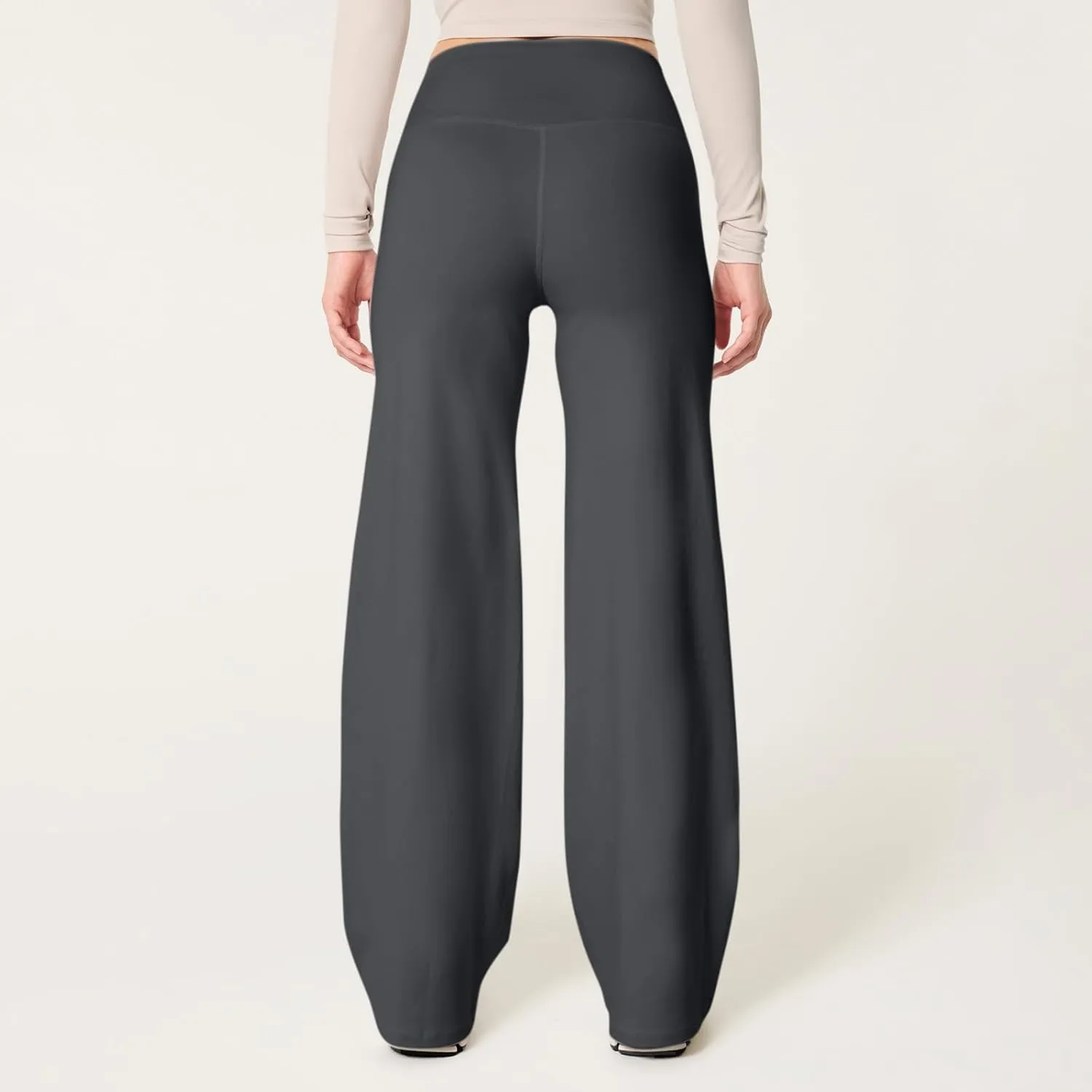 Wide Leg Yoga Pants Women Stretch High Waisted Petite Yoga Pants Casual Trouser Style Yoga Pants Loose Straight Leg