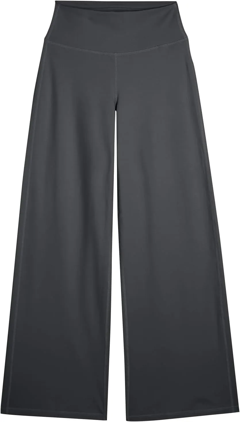 Wide Leg Yoga Pants Women Stretch High Waisted Petite Yoga Pants Casual Trouser Style Yoga Pants Loose Straight Leg