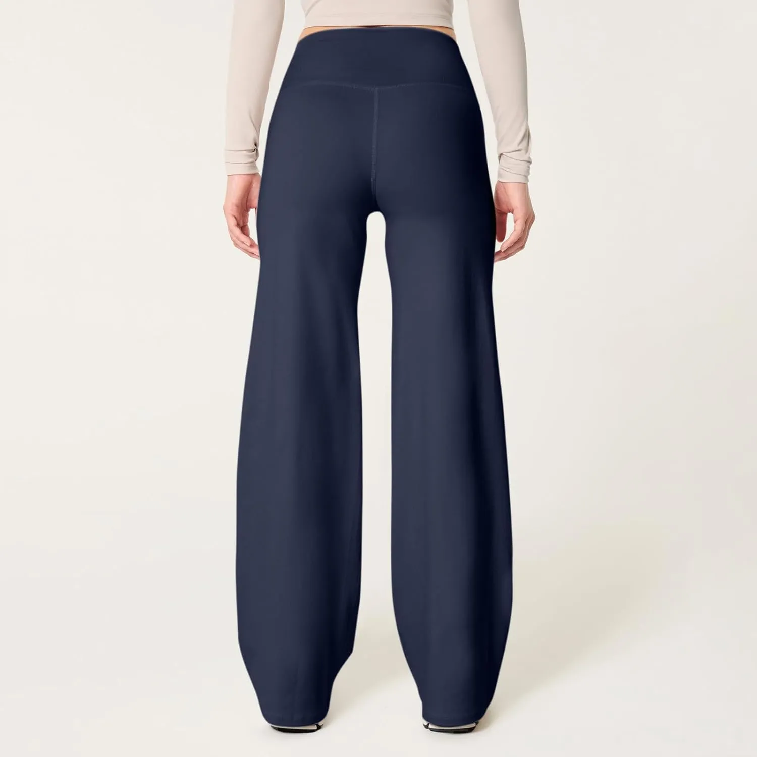 Wide Leg Yoga Pants Women Stretch High Waisted Petite Yoga Pants Casual Trouser Style Yoga Pants Loose Straight Leg