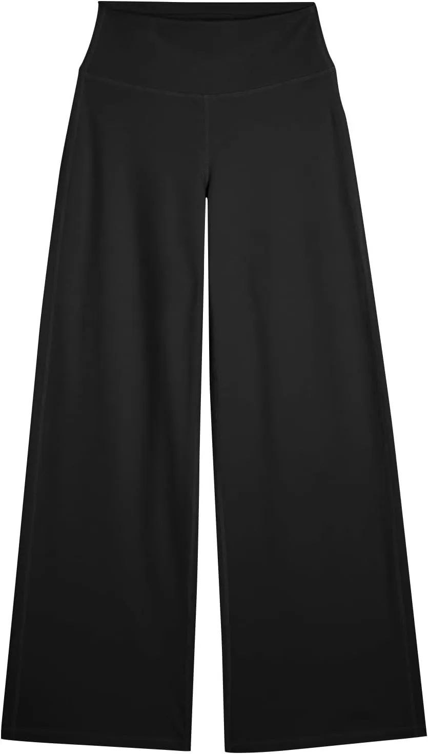 Wide Leg Yoga Pants Women Stretch High Waisted Petite Yoga Pants Casual Trouser Style Yoga Pants Loose Straight Leg