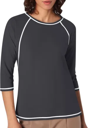 Women Casual Sport Shirts Sun Protection UPF 50  Rash Guard Tops Quick Dry T-Shirt Gym Workout Garden Running Blouse