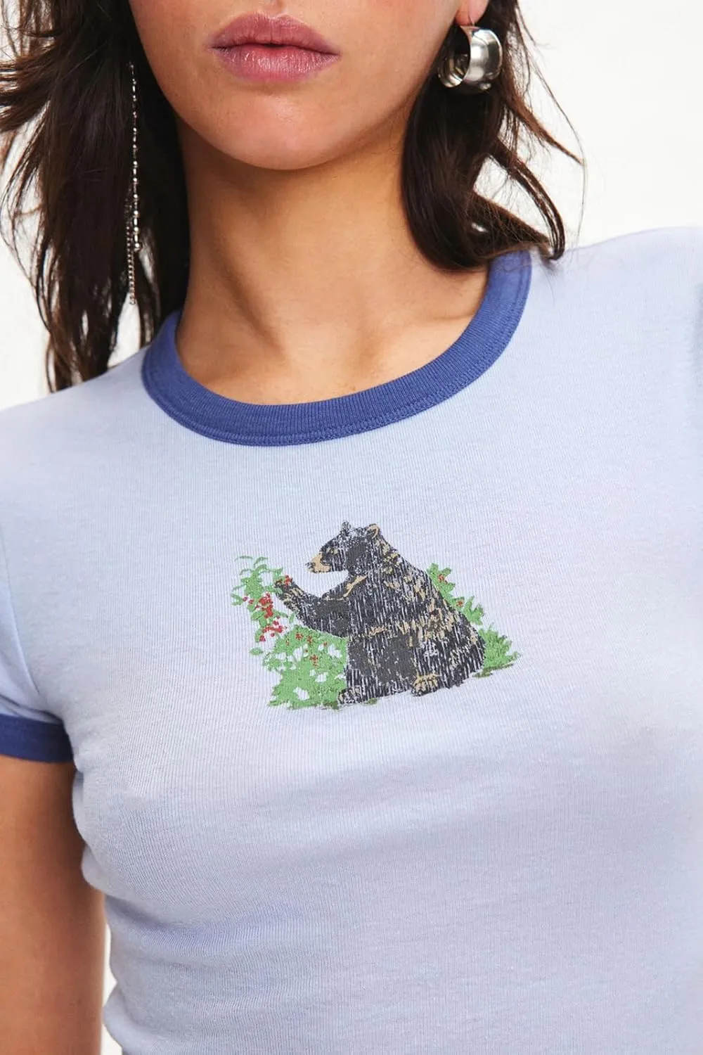 Women Graphic Baby Tees Y2K Teens Girl Cute Short Sleeve Shirt Vintage Slim Fit Crop Top 90s Aesthetic Tee Streetwear