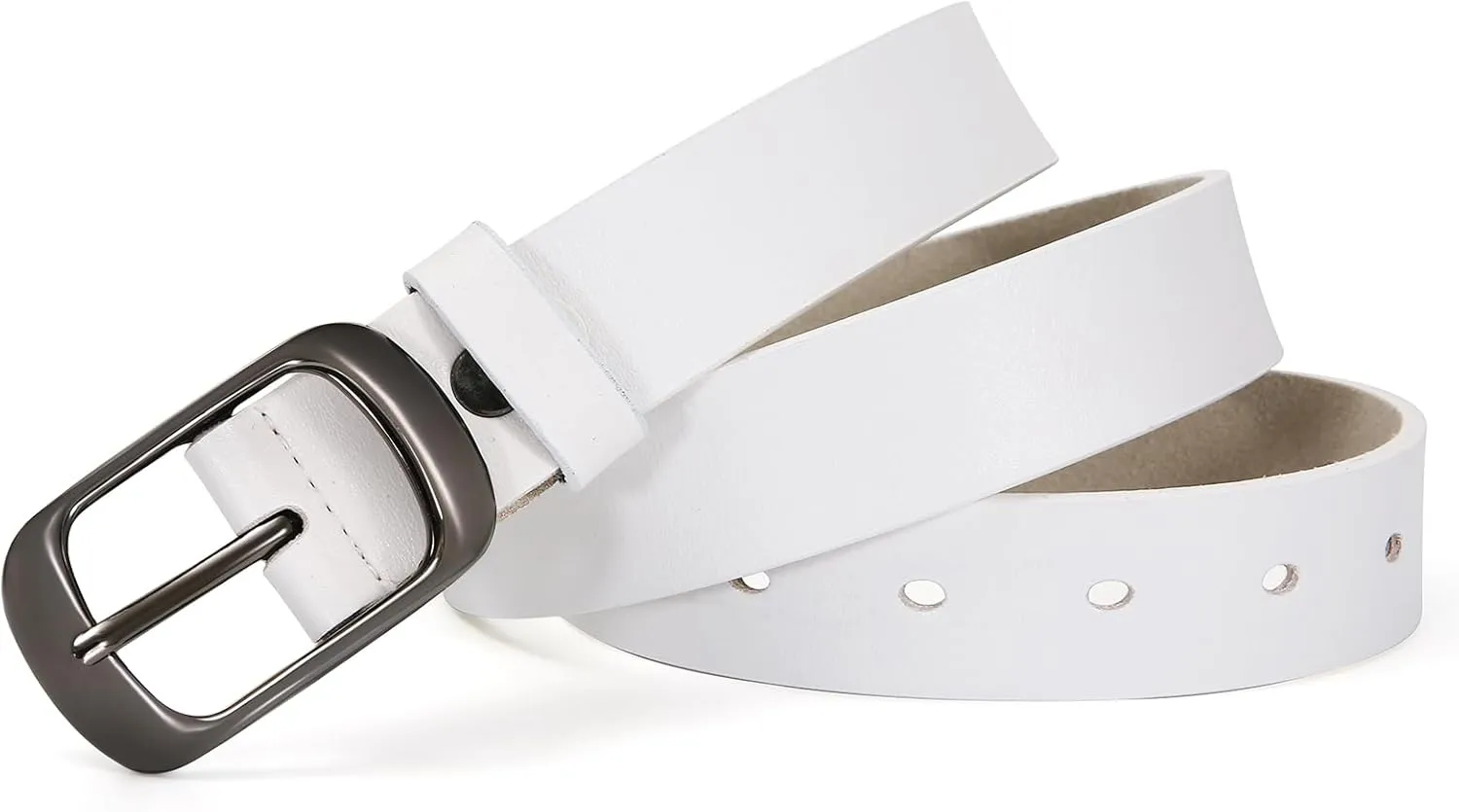Women Leather Belts for Jeans Pants Fashion Dress Belt for Women with Solid Pin Buckle