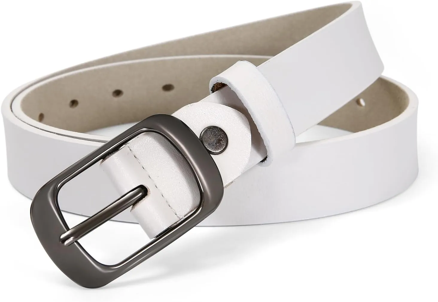 Women Leather Belts for Jeans Pants Fashion Dress Belt for Women with Solid Pin Buckle