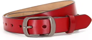 Women Leather Belts for Jeans Pants Fashion Dress Belt for Women with Solid Pin Buckle