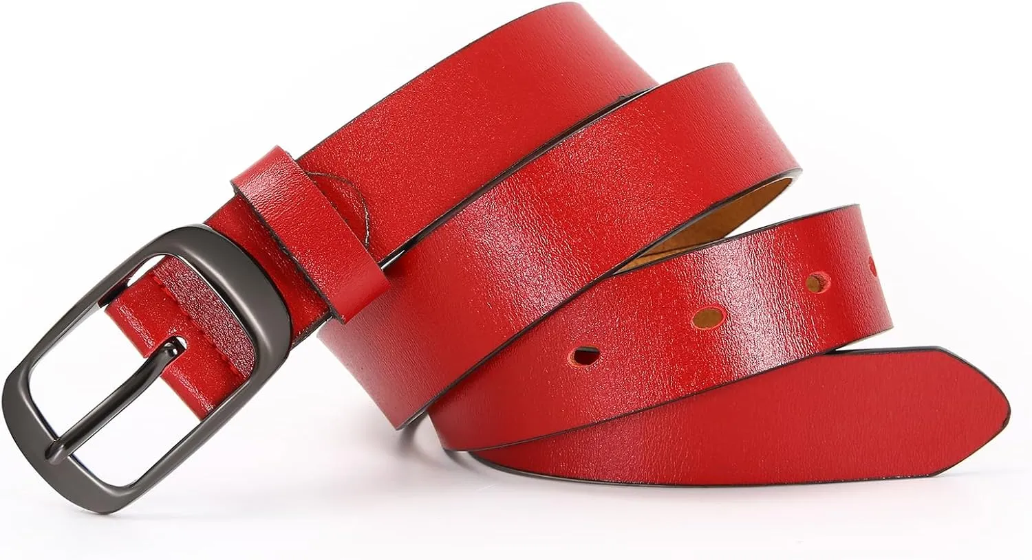 Women Leather Belts for Jeans Pants Fashion Dress Belt for Women with Solid Pin Buckle
