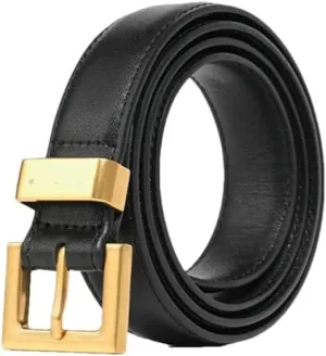 Women Luxury Cow Split Leather Belts Metal Golden Buckle Strap Jeans Dress Accessories Waistband