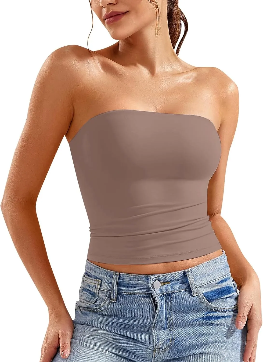 Women Sexy Tube Tops Cute 2025 Summer Clothes Y2K Going Out Tank Top Backless Strapless Bandeau