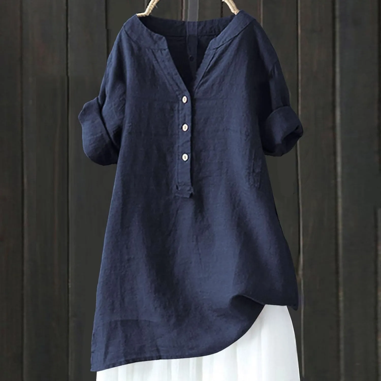 Women Short Sleeve Linen Shirts Casual Crewneck 2025 Fashion T-Shirt Floral Boho Loose Fit Summer Tee Top