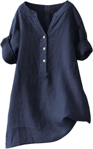 Women Short Sleeve Linen Shirts Casual Crewneck 2025 Fashion T-Shirt Floral Boho Loose Fit Summer Tee Top