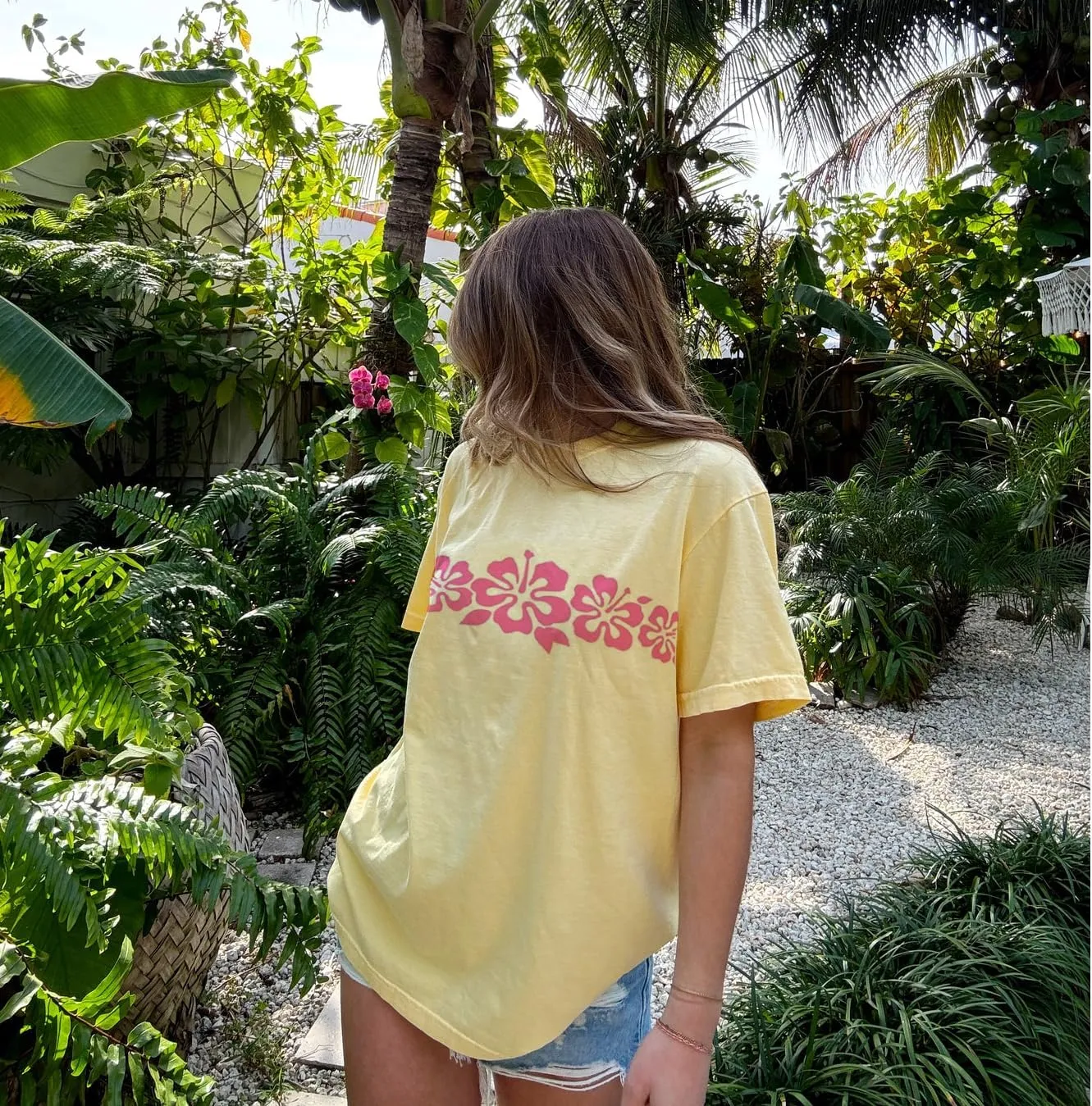 Women Teen Girls Hawaii Oversized Graphic T Shirt Y2k Short Sleeve Loose Coastal Tees Summer Preppy Retro Baggy Top